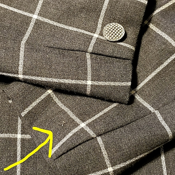 Evan Picone Window Pane Pattern Collarless Jacket A Single-Button Closure - Picture 4 of 8